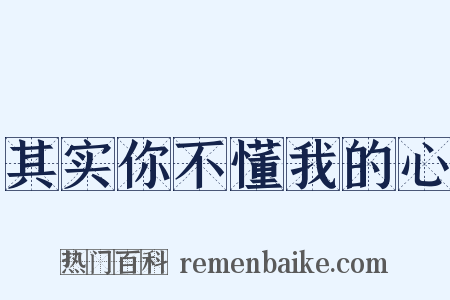 其实你不懂我的心是什么意思的图片